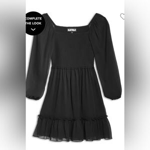 Katie J NYC Molly Long Sleeves dress black size large